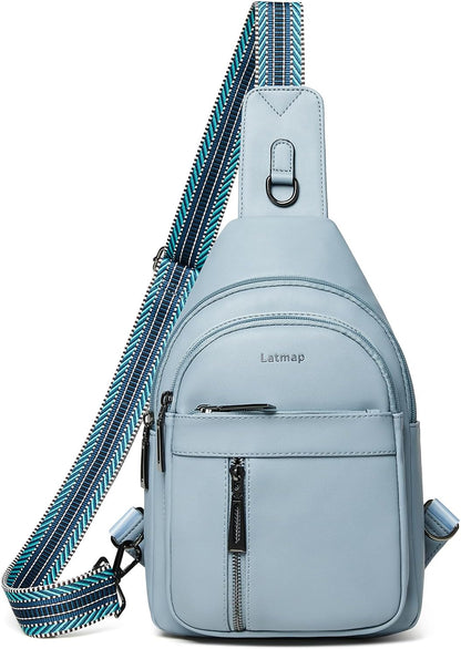 7L Sling Bag For Women Men Backpack Fanny Pack Crossbody Chest Travel Shoulder Belt Bags Purse Handbag PU Leather