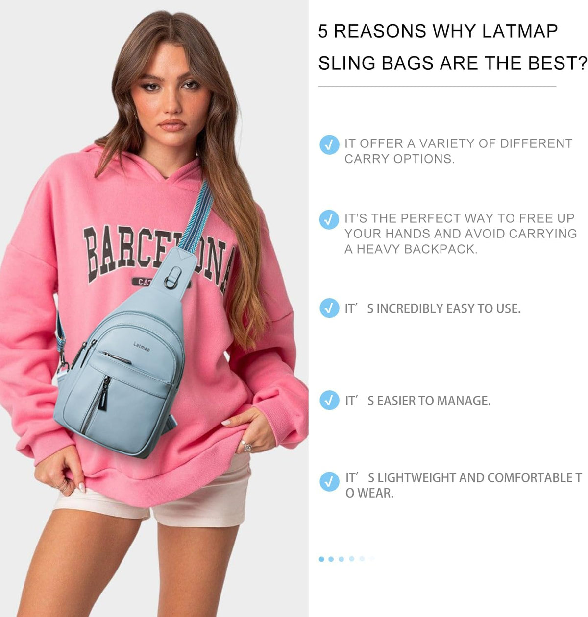 7L Sling Bag For Women Men Backpack Fanny Pack Crossbody Chest Travel Shoulder Belt Bags Purse Handbag PU Leather