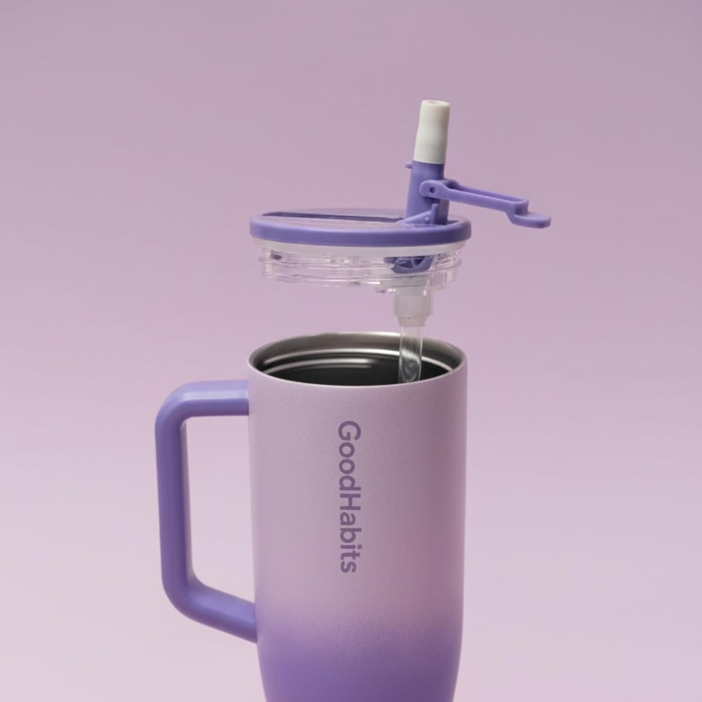 Tumbler 40oz Insulated Stainless Steel with Handle & Straw – Leak-Proof Dust-Free Lid, BPA-Free, Dishwasher Safe Travel Mug & Water Bottle – Keeps Drinks Cold 24H / Hot 12H (Lavender Mist)