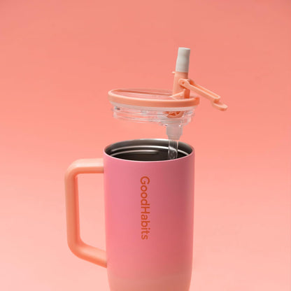 Tumbler 40oz Insulated Stainless Steel with Handle & Straw – Leak-Proof Dust-Free Lid, BPA-Free, Dishwasher Safe Travel Mug & Water Bottle – Keeps Drinks Cold 24H / Hot 12H (Lavender Mist)