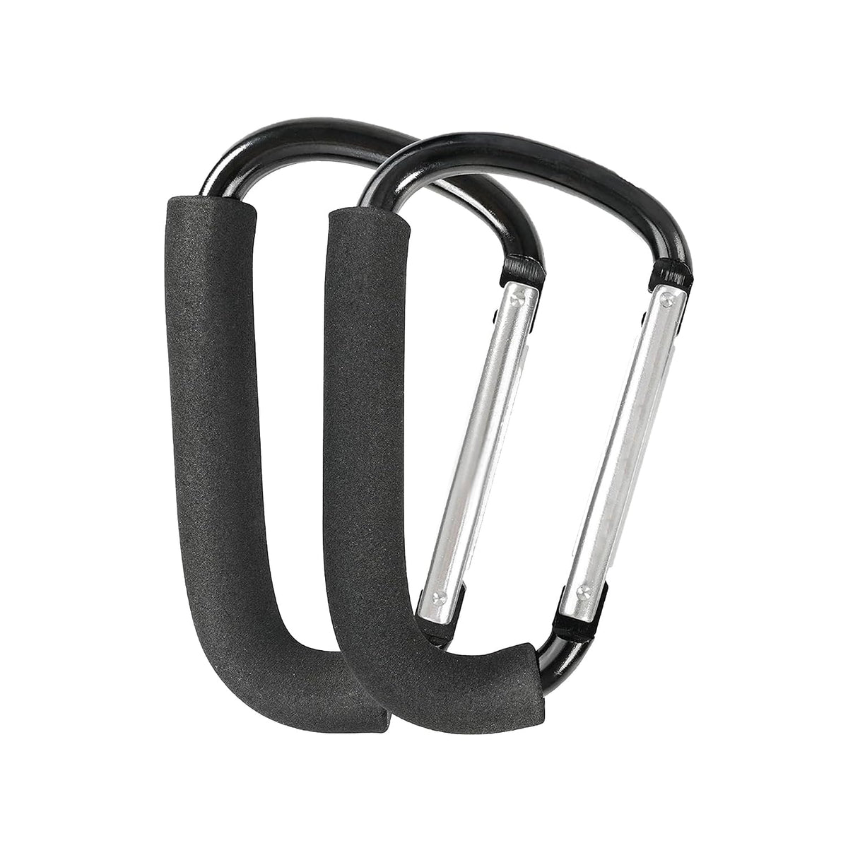 2 Pack Stroller Hooks, 6.3" Universal Stroller Clips, Large Carabiner Clip for Hanging Diaper Bags, Purse Grocery, and Shopping Bags