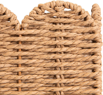 Rattan Divided Scalloped Basket,Wicker Diaper Caddy Scalloped Baske,Woven Natural Basket with 4 Dividers,Suitable for Baby Rooms, Bathrooms, Bedrooms (Rattan)