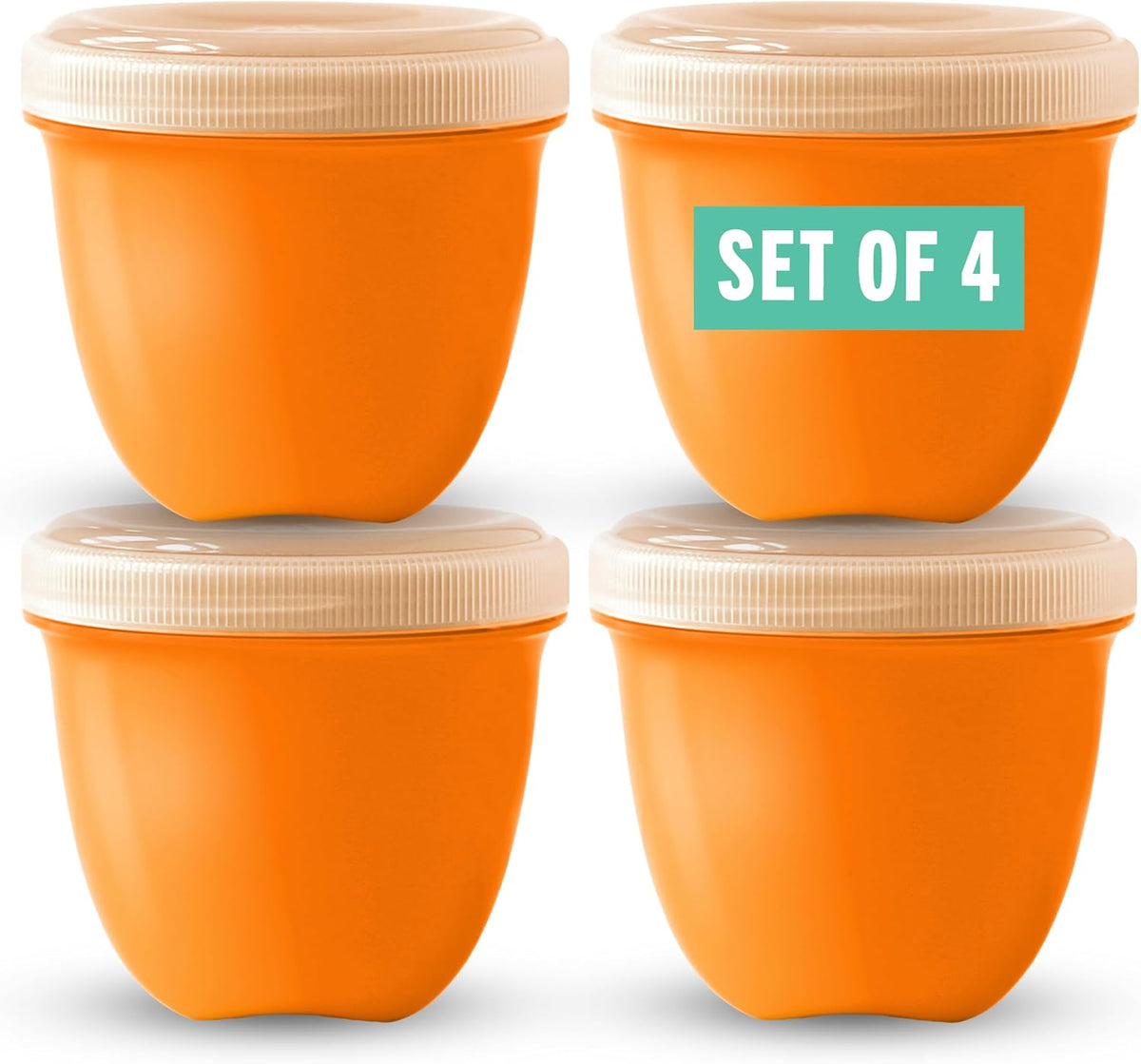 Mini Food Storage, Orange, 8 oz., Set of 4
