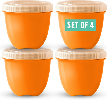 Mini Food Storage, Orange, 8 oz., Set of 4