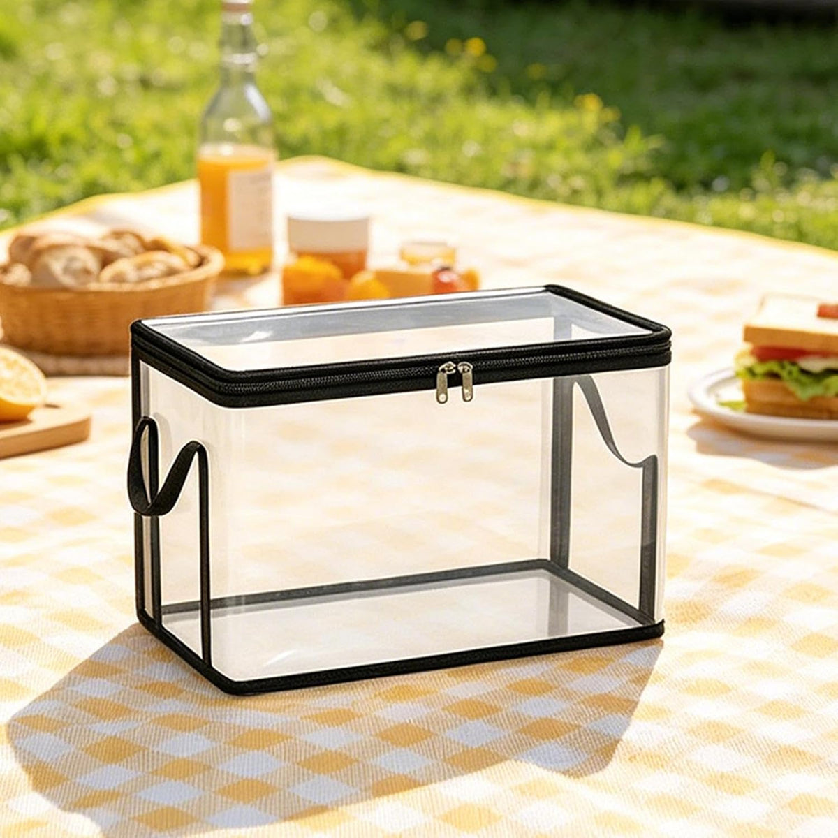 2-Pack Toy Storage Bags with Zippers & Handle PVC 38x24x32cm Reusable Clear Waterproof Organizer Storage Toy Storages Organizer Box for Board Games, Puzzles, Building Blocks & Travel
