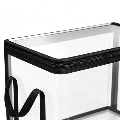 2-Pack Toy Storage Bags with Zippers & Handle PVC 38x24x32cm Reusable Clear Waterproof Organizer Storage Toy Storages Organizer Box for Board Games, Puzzles, Building Blocks & Travel