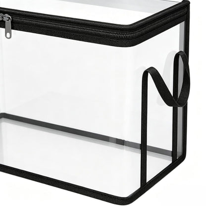 2-Pack Toy Storage Bags with Zippers & Handle PVC 38x24x32cm Reusable Clear Waterproof Organizer Storage Toy Storages Organizer Box for Board Games, Puzzles, Building Blocks & Travel