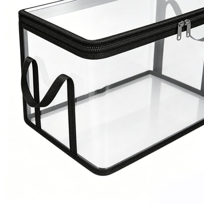 2-Pack Toy Storage Bags with Zippers & Handle PVC 38x24x32cm Reusable Clear Waterproof Organizer Storage Toy Storages Organizer Box for Board Games, Puzzles, Building Blocks & Travel
