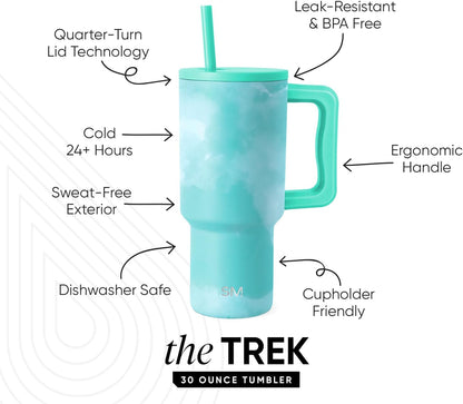 Tumbler with Handle and Straw | 30oz | Tie Dye - Colors B
