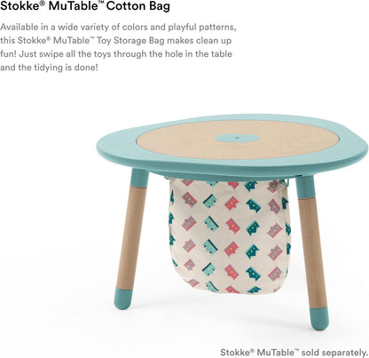 MuTable Cotton Bag, Crowns - Toy Storage Bag for Small to Medium-Sized Toys - Made of Soft Cotton - Lightweight, Easy to Carry