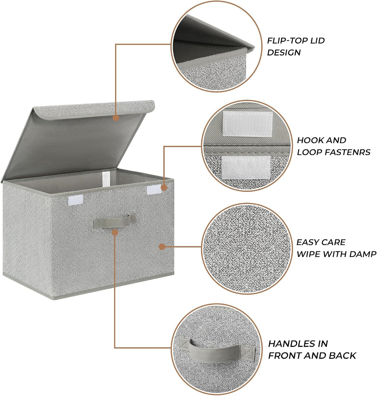 Memory Keepsake Storage Box, Fabric Storage Bins with Lids