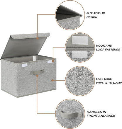 Memory Keepsake Storage Box, Fabric Storage Bins with Lids