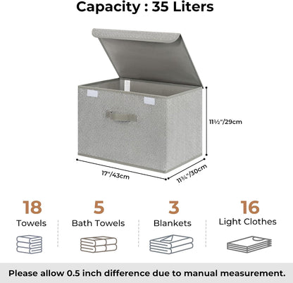 Memory Keepsake Storage Box, Fabric Storage Bins with Lids