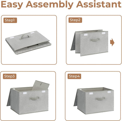 Memory Keepsake Storage Box, Fabric Storage Bins with Lids