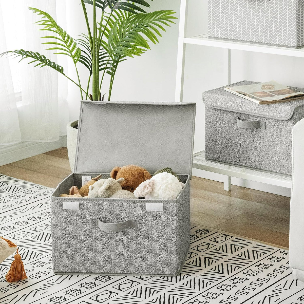 Memory Keepsake Storage Box, Fabric Storage Bins with Lids