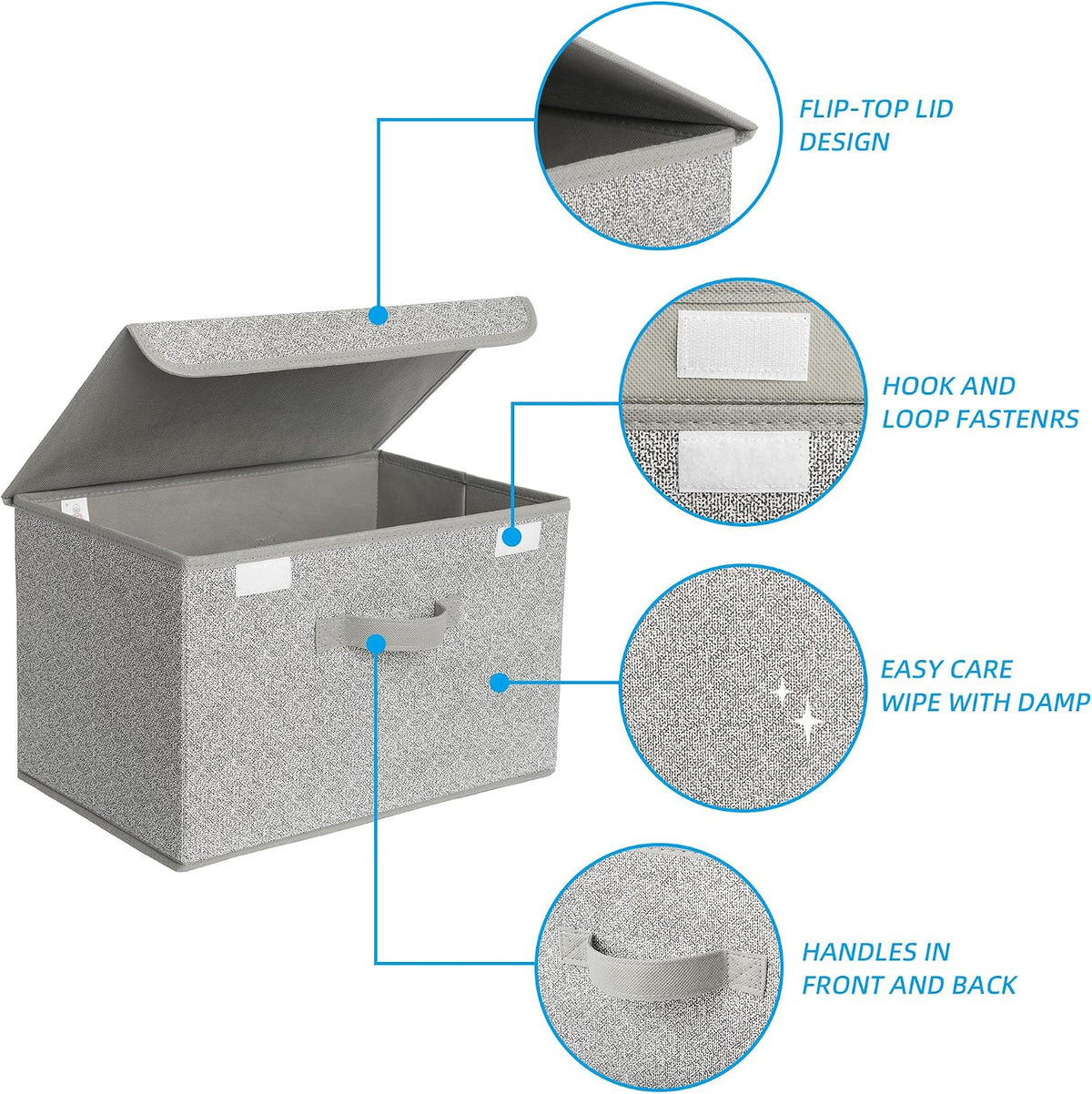 Memory Keepsake Storage Box, Fabric Storage Bins with Lids