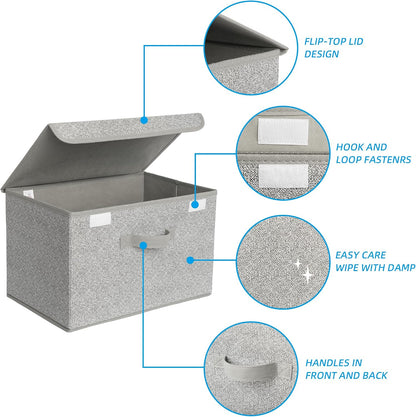 Memory Keepsake Storage Box, Fabric Storage Bins with Lids