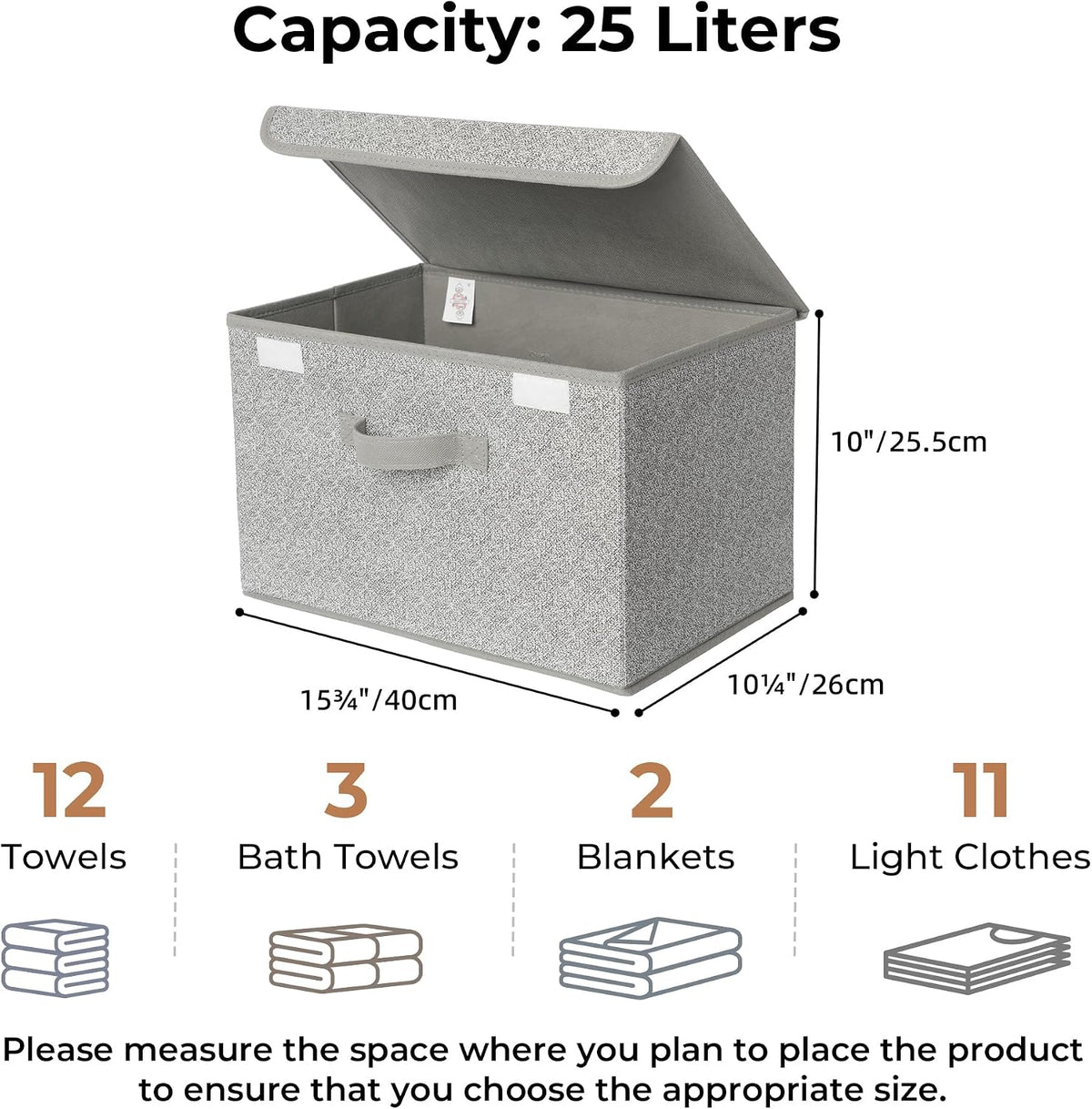 Memory Keepsake Storage Box, Fabric Storage Bins with Lids