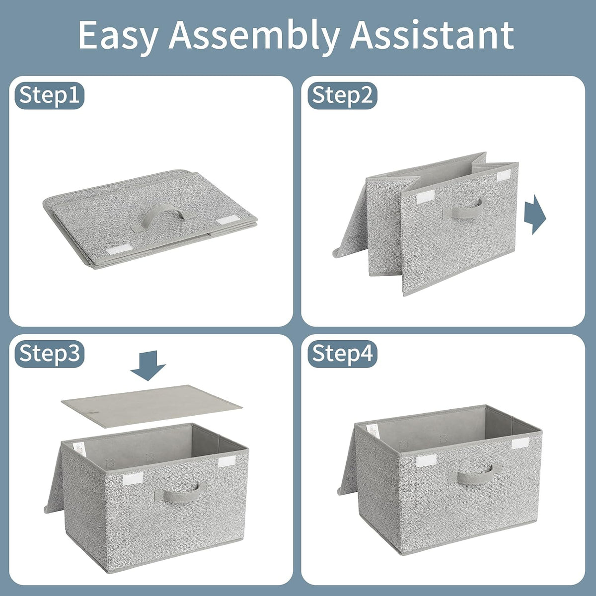 Memory Keepsake Storage Box, Fabric Storage Bins with Lids