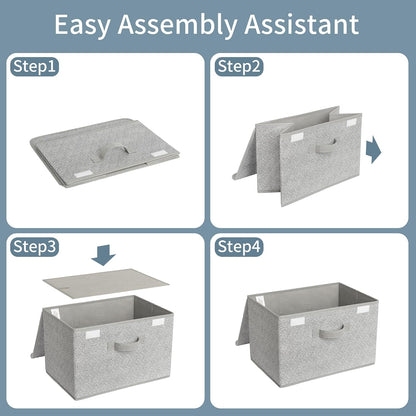 Memory Keepsake Storage Box, Fabric Storage Bins with Lids