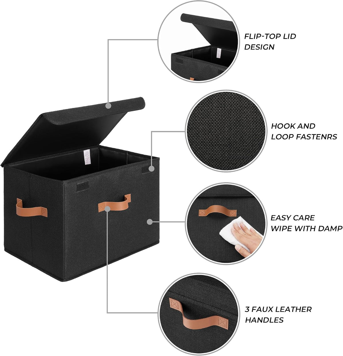 Memory Keepsake Storage Box, Fabric Storage Bins with Lids