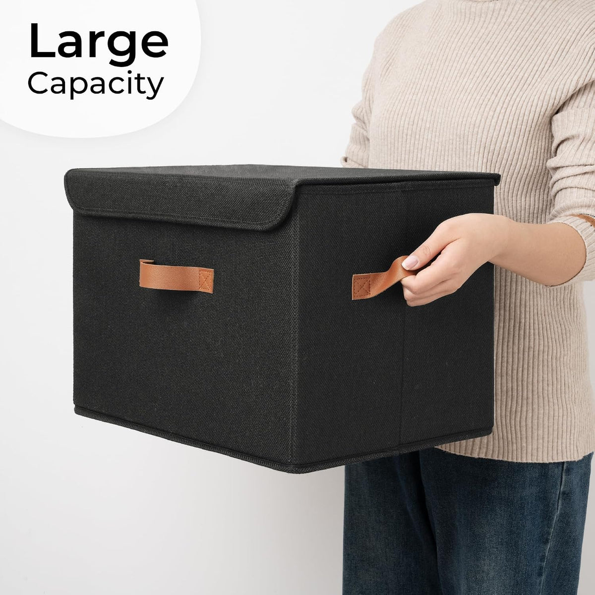 Memory Keepsake Storage Box, Fabric Storage Bins with Lids