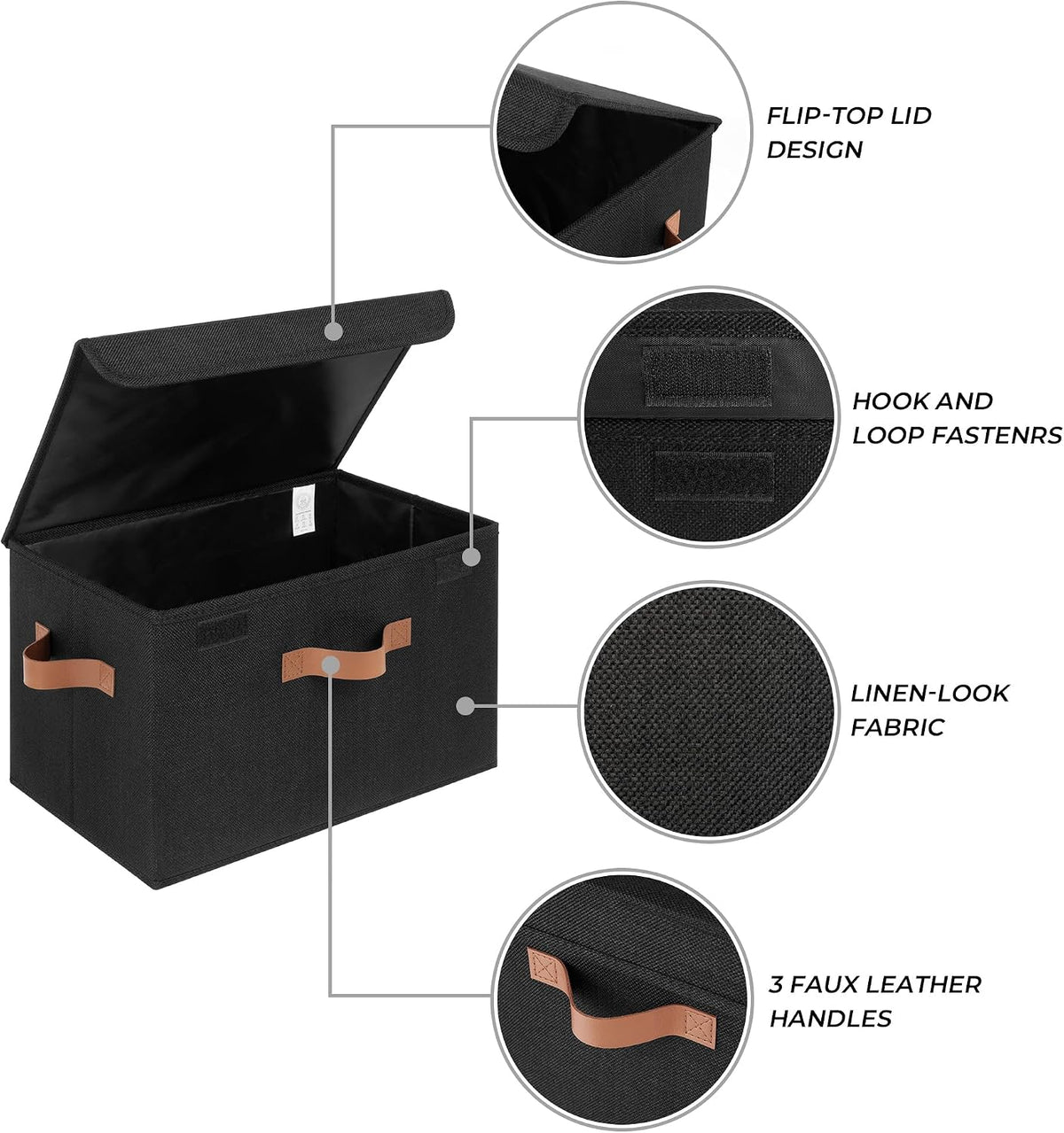 Memory Keepsake Storage Box, Fabric Storage Bins with Lids