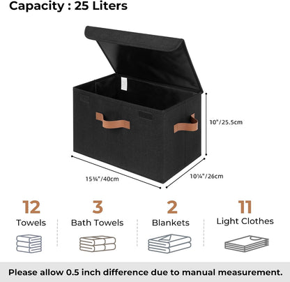 Memory Keepsake Storage Box, Fabric Storage Bins with Lids
