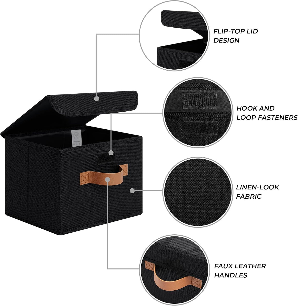 Memory Keepsake Storage Box, Fabric Storage Bins with Lids