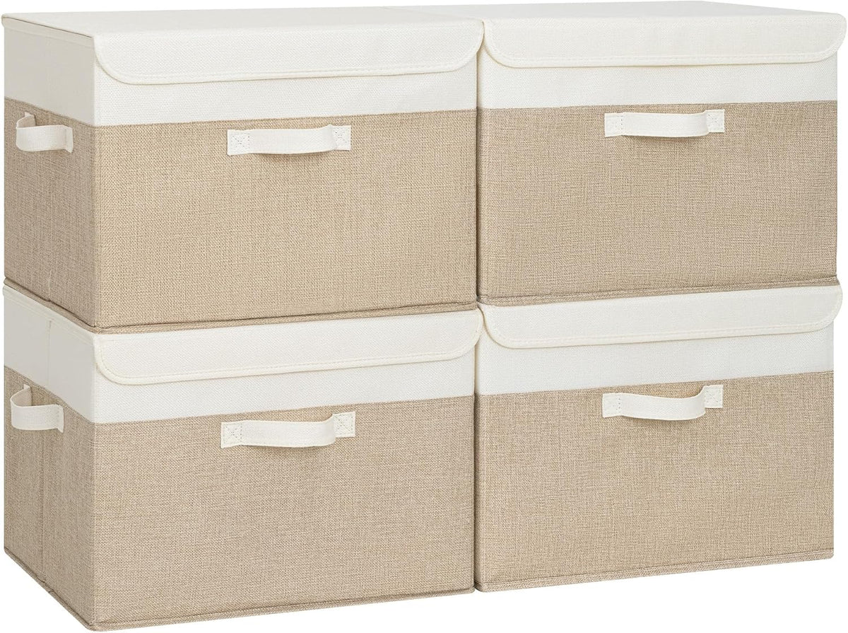 Memory Keepsake Storage Box, Fabric Storage Bins with Lids