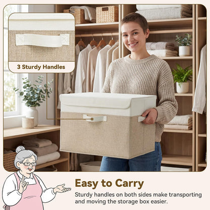 Memory Keepsake Storage Box, Fabric Storage Bins with Lids