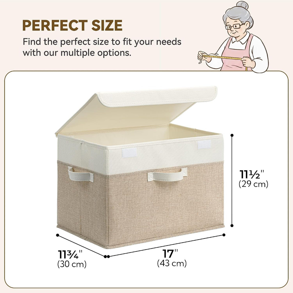 Memory Keepsake Storage Box, Fabric Storage Bins with Lids