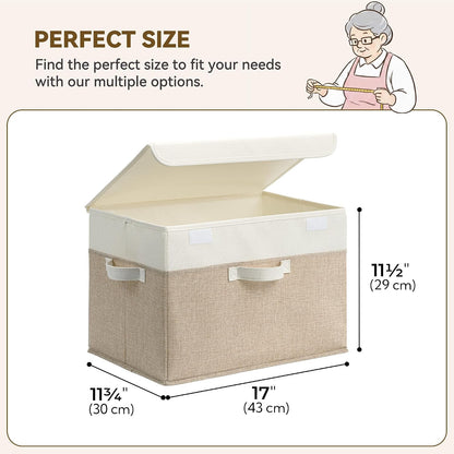 Memory Keepsake Storage Box, Fabric Storage Bins with Lids