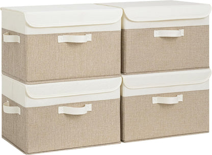 Memory Keepsake Storage Box, Fabric Storage Bins with Lids