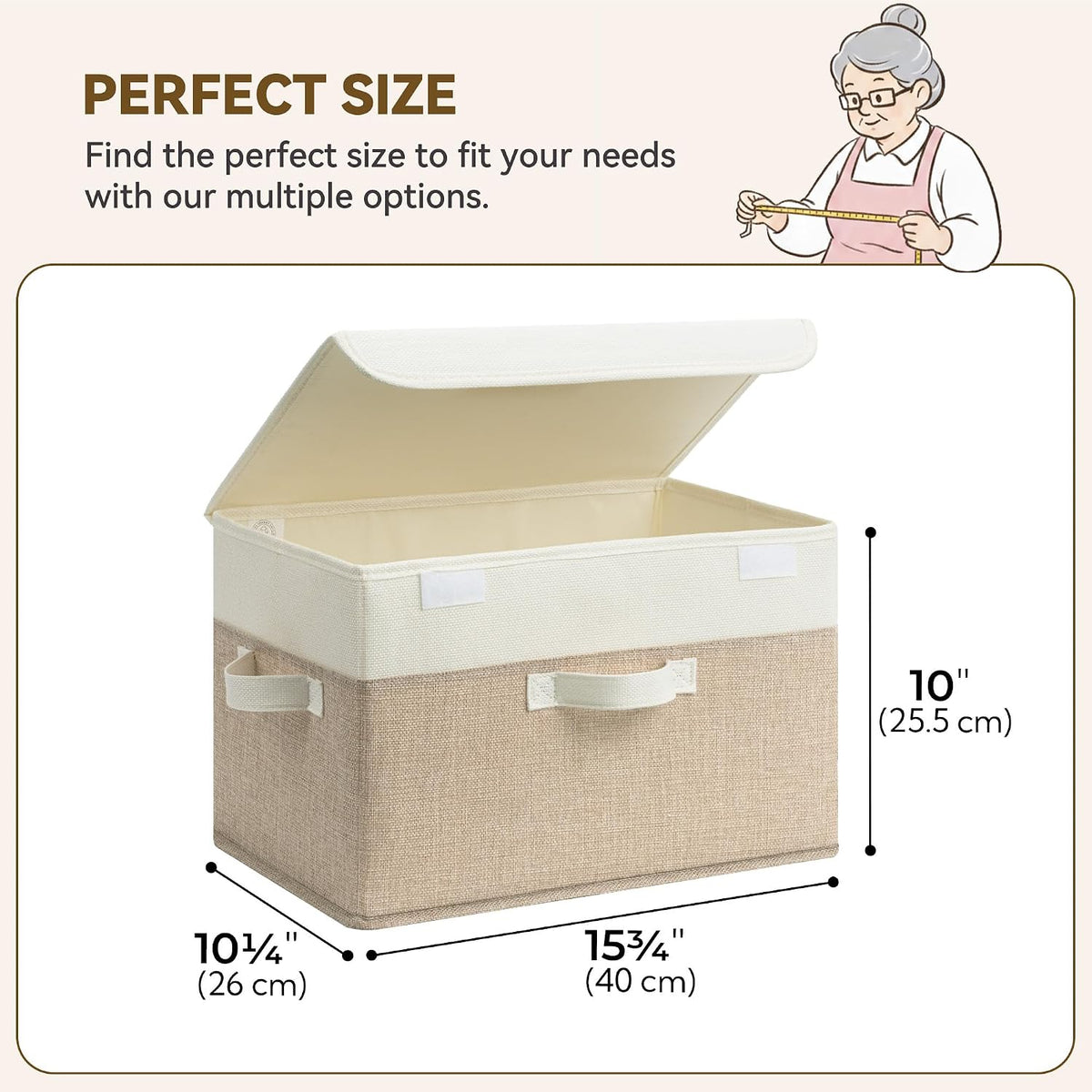 Memory Keepsake Storage Box, Fabric Storage Bins with Lids
