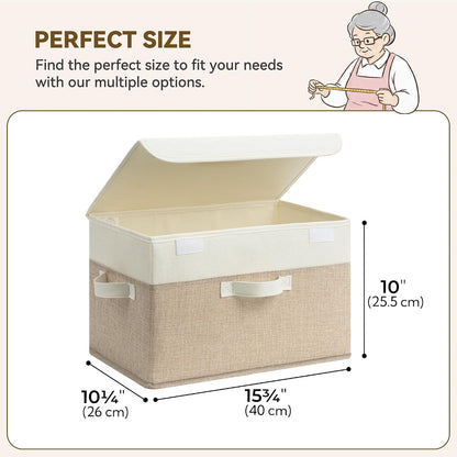 Memory Keepsake Storage Box, Fabric Storage Bins with Lids