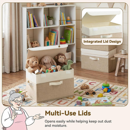 Memory Keepsake Storage Box, Fabric Storage Bins with Lids
