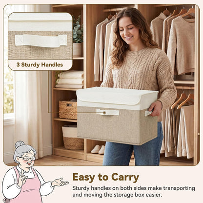 Memory Keepsake Storage Box, Fabric Storage Bins with Lids