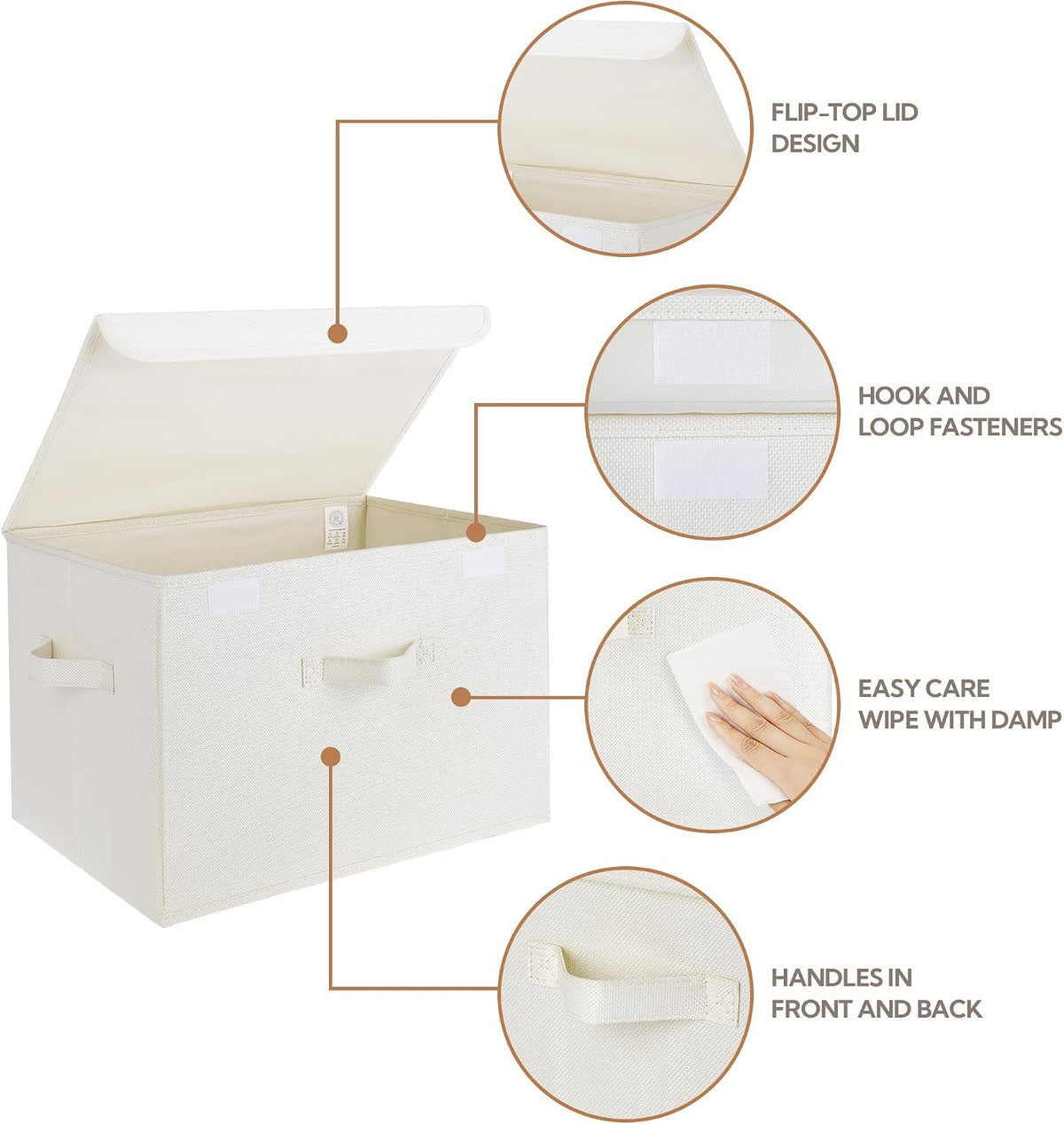 Memory Keepsake Storage Box, Fabric Storage Bins with Lids