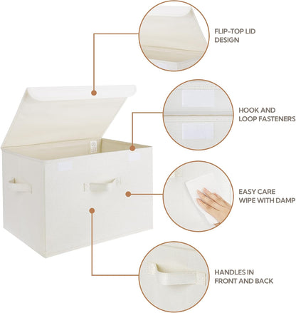 Memory Keepsake Storage Box, Fabric Storage Bins with Lids