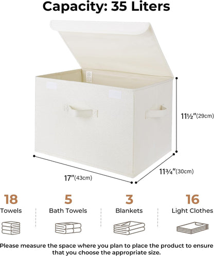 Memory Keepsake Storage Box, Fabric Storage Bins with Lids
