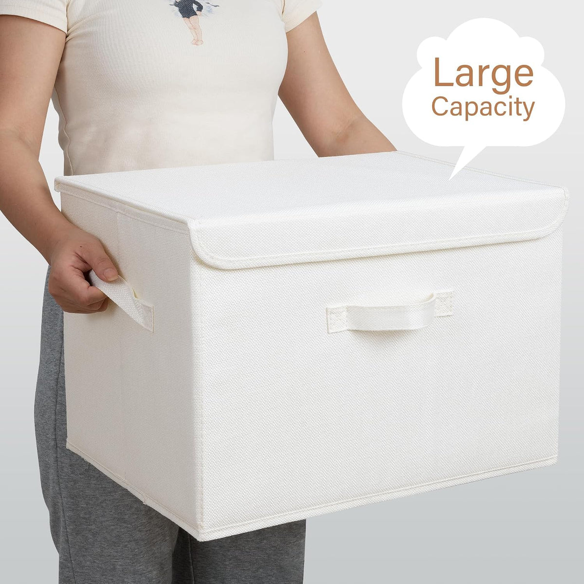 Memory Keepsake Storage Box, Fabric Storage Bins with Lids
