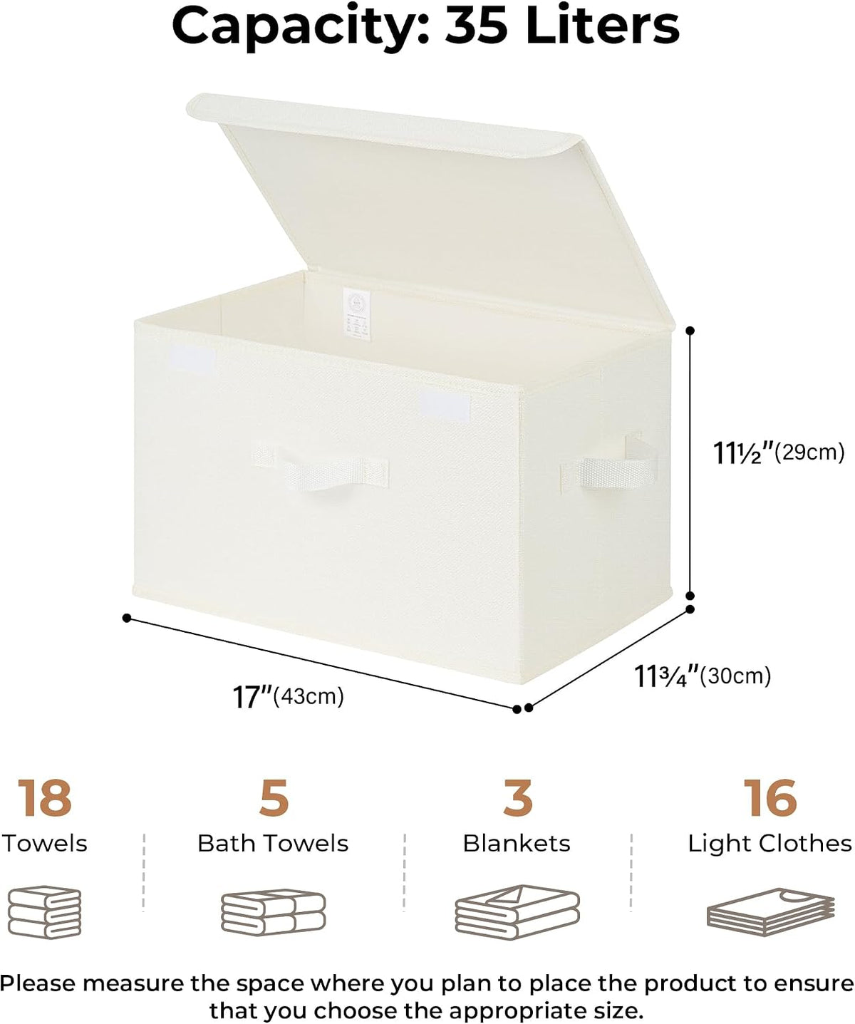 Memory Keepsake Storage Box, Fabric Storage Bins with Lids