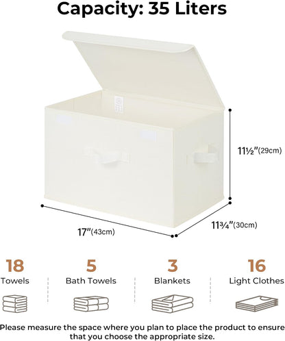 Memory Keepsake Storage Box, Fabric Storage Bins with Lids