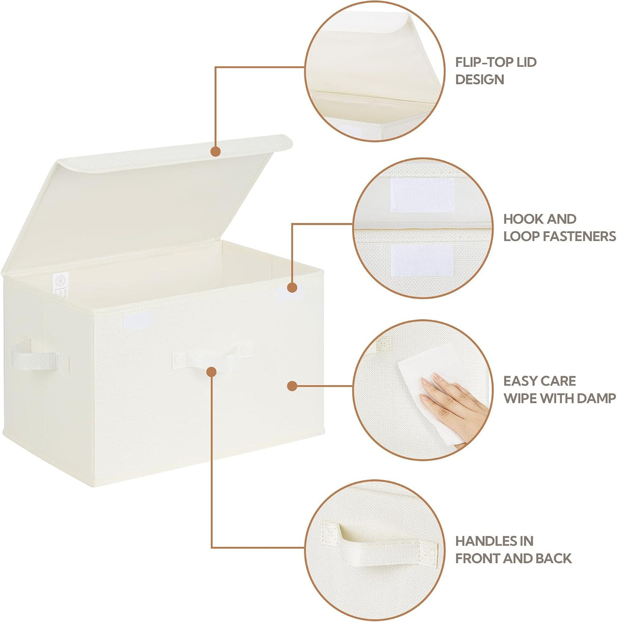 Memory Keepsake Storage Box, Fabric Storage Bins with Lids