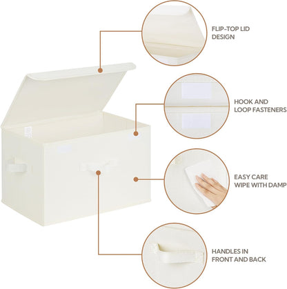 Memory Keepsake Storage Box, Fabric Storage Bins with Lids