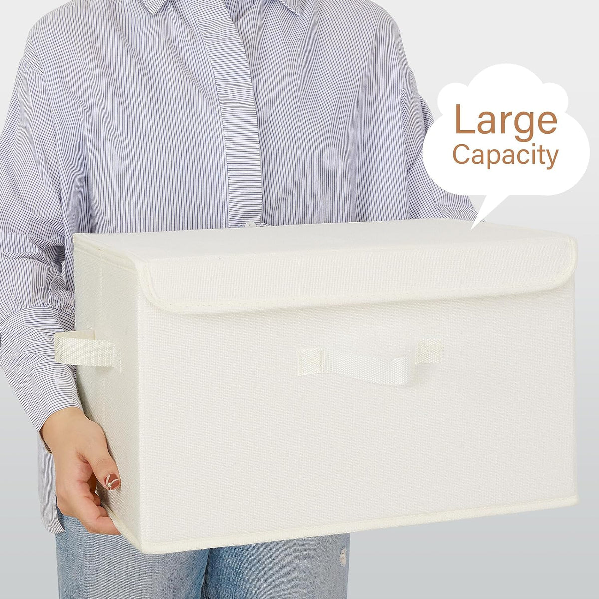 Memory Keepsake Storage Box, Fabric Storage Bins with Lids