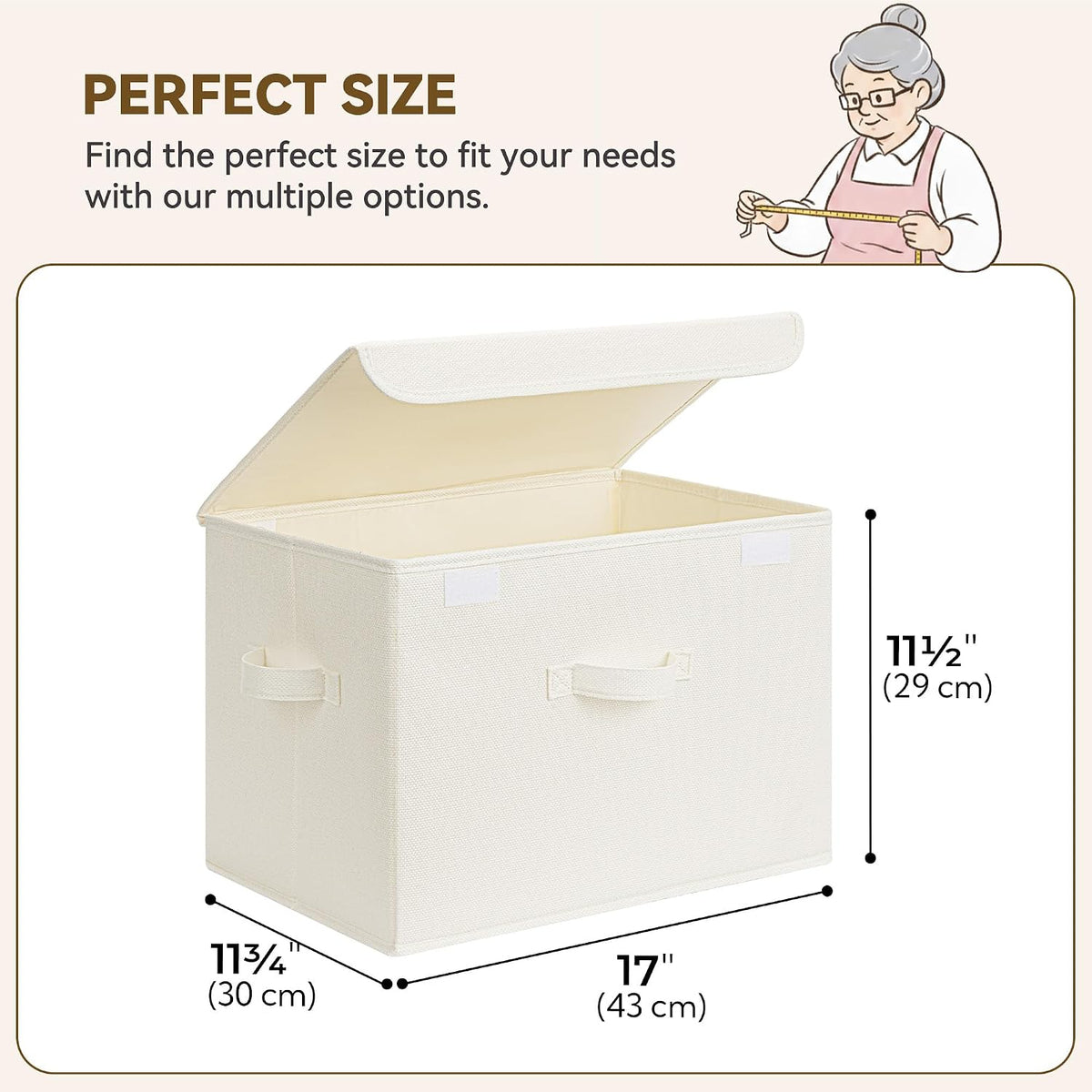 Memory Keepsake Storage Box, Fabric Storage Bins with Lids