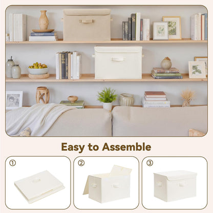 Memory Keepsake Storage Box, Fabric Storage Bins with Lids