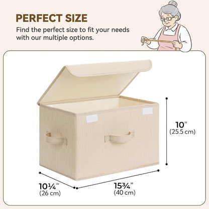 Memory Keepsake Storage Box, Fabric Storage Bins with Lids